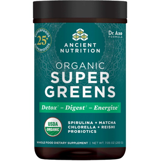 Organic SuperGreens Powder 200gr - Ancient Nutrition