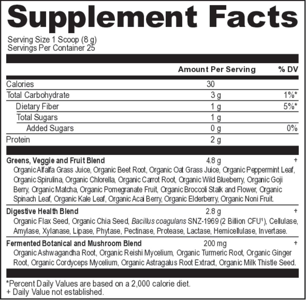 Organic SuperGreens Powder 200gr - Ancient Nutrition