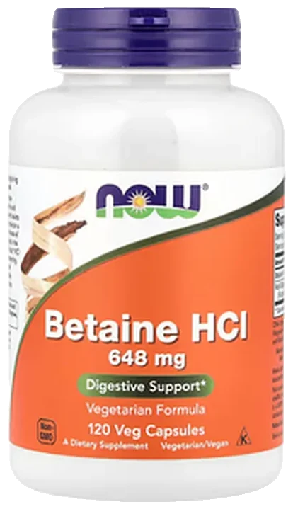 Betaine HCl 648 mg de NOW Foods