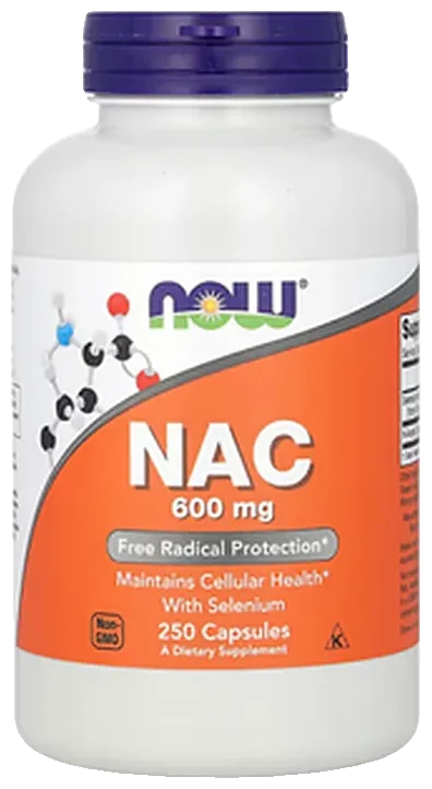 NAC 600 mg con Selenio de NOW Foods