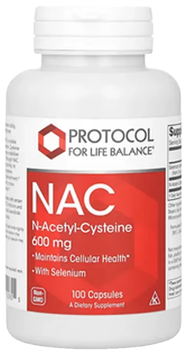 NAC N-Acetyl Cysteine 600 mg de Protocol for Life Balance